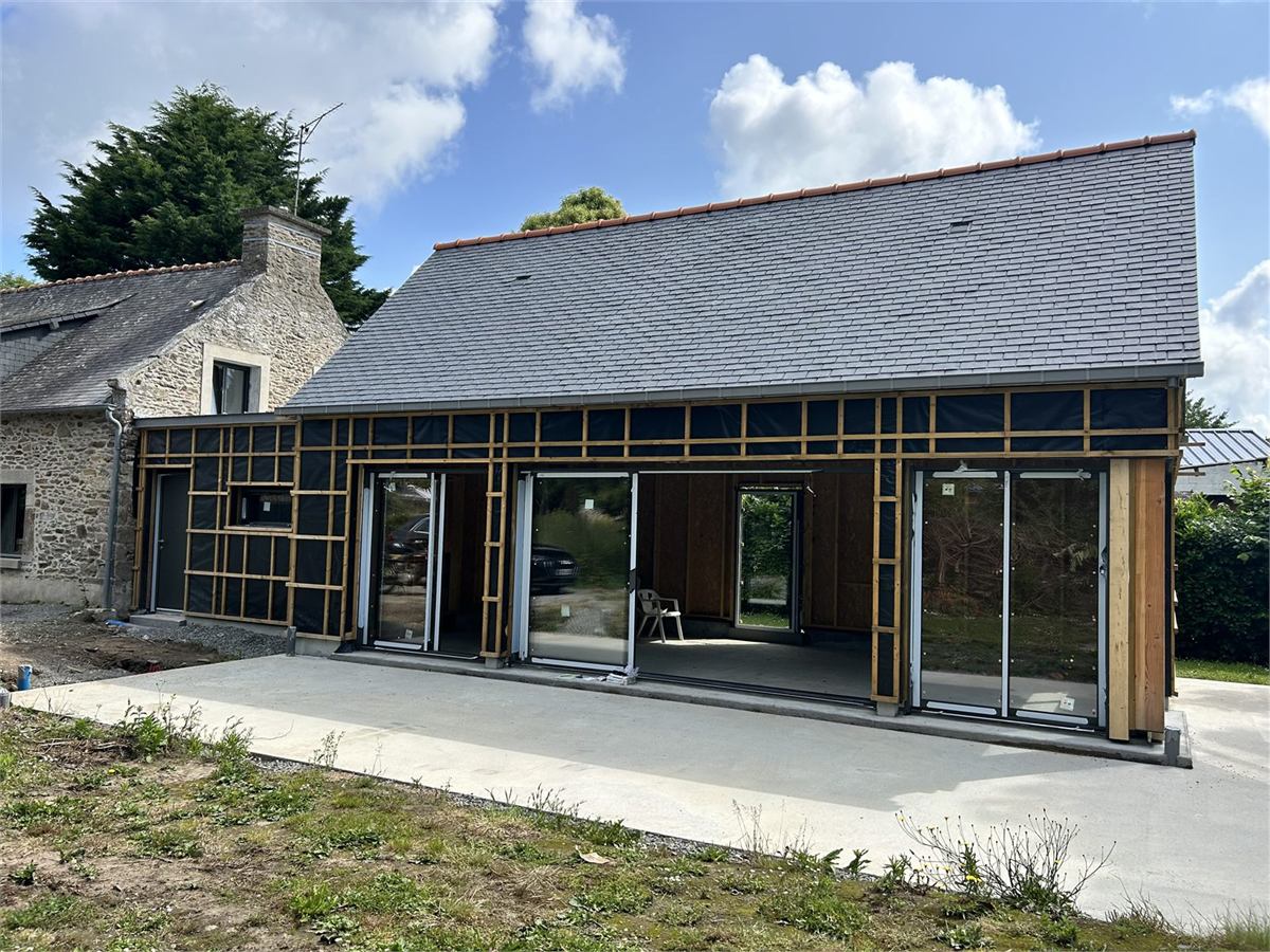 Extension ossature bois en construction